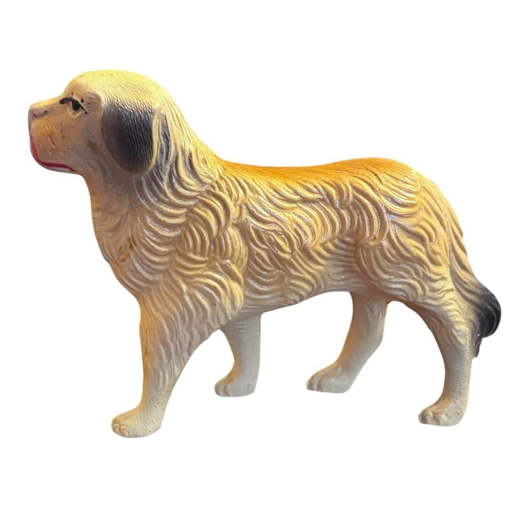 Antique 1920s-30s Viscoloid Celluloid St. Bernard Dog Figure USA